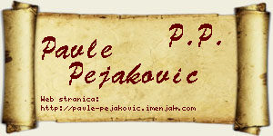 Pavle Pejaković vizit kartica